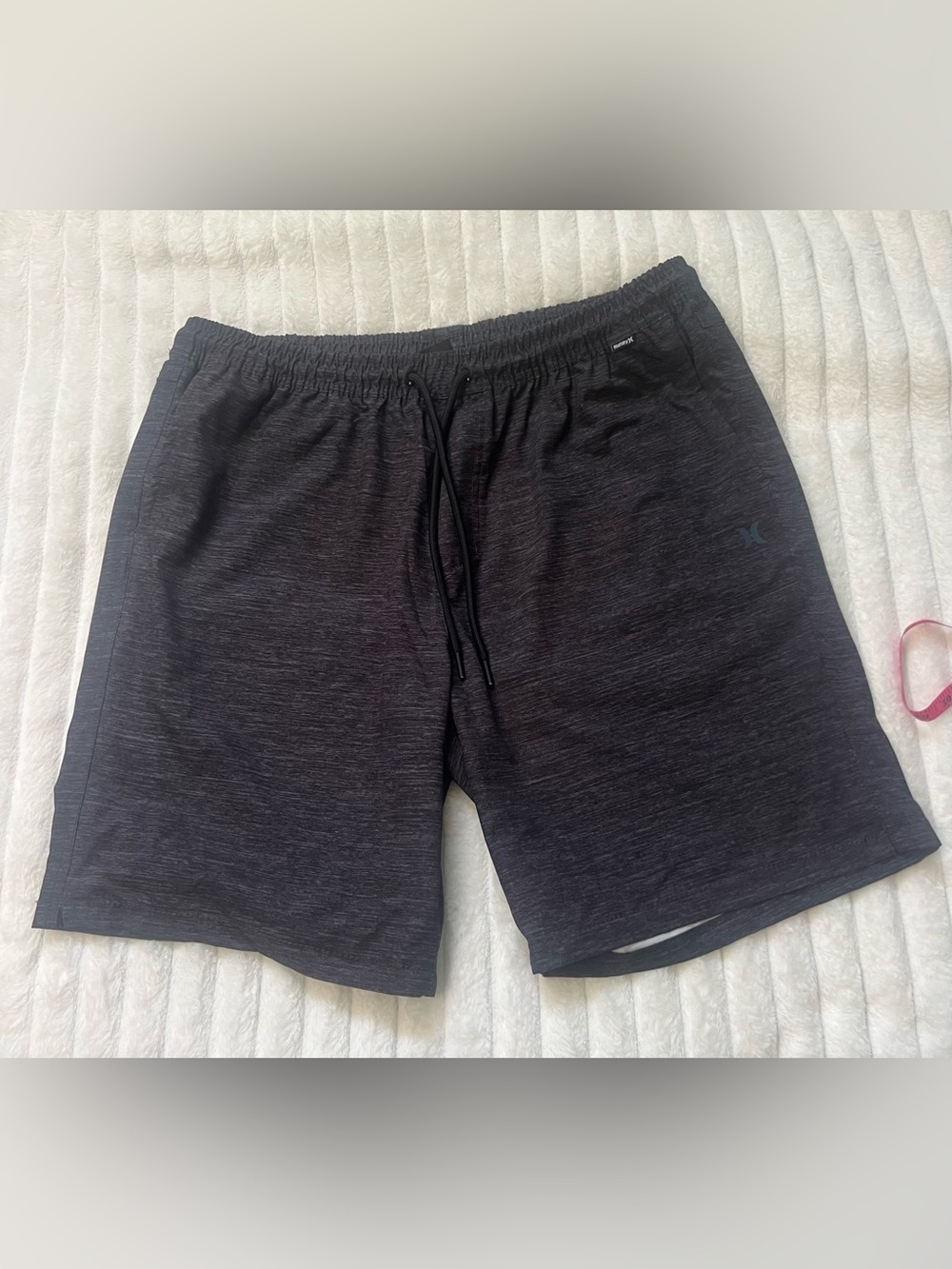Hurley Men's Dark Gray Heather Athletic Drawstring Shorts XL